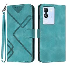 Per vivo V29e 5G Global/Y200 5G Global Line Pattern Skin Feel Custodia in pelle per telefono (azzurro)