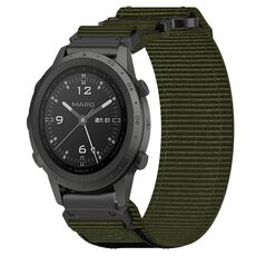 Per cinturino per orologio Garmin MARQ Commander da 22 mm in nylon con chiusura a strappo (verde militare)
