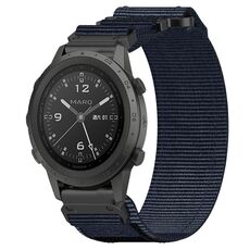 Per cinturino per orologio Garmin MARQ Commander da 22 mm in nylon con chiusura a strappo (blu)