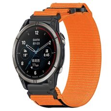 Per cinturino per orologio Garmin Quatix 7 Pro da 22 mm in nylon con chiusura a strappo (arancione)