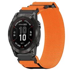 Per cinturino per orologio Garmin Fenix 7 Pro 47mm 22mm in nylon con chiusura a strappo (arancione)