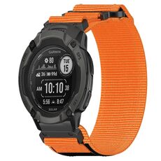 Per cinturino per orologio Garmin Instinct 2 Solar da 22 mm in nylon con chiusura a strappo (arancione)