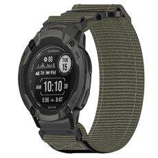 Per cinturino per orologio Garmin Instinct 2 Solar da 22 mm in nylon con chiusura a strappo (grigio)