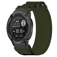 Per cinturino per orologio Garmin Instinct 2 Solar da 22 mm in nylon con chiusura a strappo (verde militare)