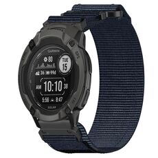 Per cinturino per orologio Garmin Instinct 2 Solar da 22 mm in nylon con chiusura a strappo (blu)