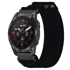 Per cinturino per orologio Garmin Epix Pro 47mm 22mm in nylon con chiusura a strappo (nero)