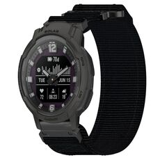 Per cinturino per orologio Garmin Instinct Crossover Solar da 22 mm in nylon con chiusura a strappo (nero)