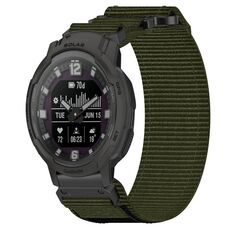 Per cinturino per orologio Garmin Instinct Crossover Solar da 22 mm in nylon con chiusura a strappo (verde militare)