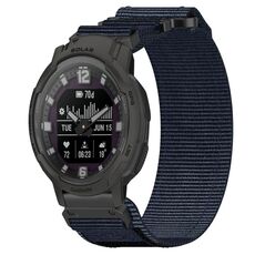 Per cinturino per orologio Garmin Instinct Crossover Solar da 22 mm in nylon con chiusura a strappo (blu)