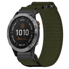 Per cinturino per orologio Garmin Fenix 7 da 22 mm in nylon con chiusura a strappo (verde militare)