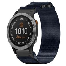Per cinturino per orologio Garmin Fenix ​​7 da 22 mm in nylon con chiusura a strappo (blu)