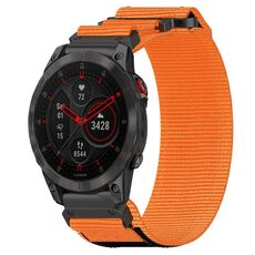 Per cinturino per orologio Garmin EPIX Gen 2 da 22 mm in nylon con chiusura a strappo (arancione)