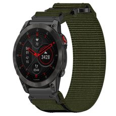 Per cinturino per orologio Garmin EPIX Gen 2 da 22 mm in nylon con chiusura a strappo (verde militare)