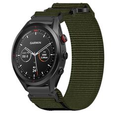 Per cinturino per orologio Garmin Approach S62 in nylon da 22 mm con chiusura a strappo (verde militare)