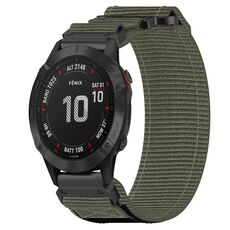 Per cinturino per orologio Garmin Fenix 6 da 22 mm in nylon con chiusura a strappo (grigio)