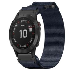 Per cinturino per orologio Garmin Fenix 6 da 22 mm in nylon con chiusura a strappo (blu)