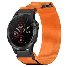 Per cinturino per orologio Garmin Fenix 5 da 22 mm in nylon con chiusura a strappo (arancione)