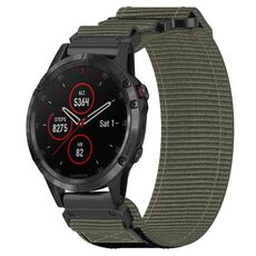 Per cinturino per orologio Garmin Fenix ​​5 da 22 mm in nylon con chiusura a strappo (grigio)
