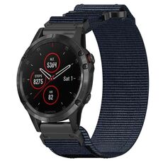 Per cinturino per orologio Garmin Fenix 5 Plus da 22 mm in nylon con chiusura a strappo (blu)
