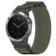 Per cinturino per orologio Garmin Quatix 5 da 22 mm in nylon con chiusura a strappo (grigio)