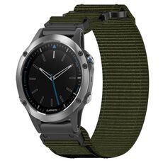 Per cinturino per orologio Garmin Quatix 5 da 22 mm in nylon con chiusura a strappo (verde militare)