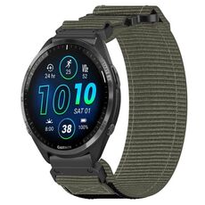 Per cinturino per orologio Garmin Forerunner 965 da 22 mm in nylon con chiusura a strappo (grigio)