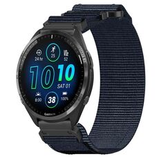 Per cinturino per orologio Garmin Forerunner 965 da 22 mm in nylon con chiusura a strappo (blu)