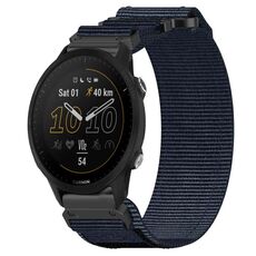 Per cinturino per orologio Garmin Forerunner 955 da 22 mm in nylon con chiusura a strappo (blu)