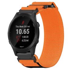 Per cinturino per orologio Garmin Forerunner 945 da 22 mm in nylon con chiusura a strappo (arancione)