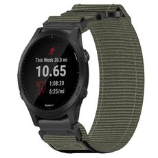 Per cinturino per orologio Garmin Forerunner 945 da 22 mm in nylon con chiusura a strappo (grigio)