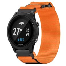 Per cinturino per orologio Garmin Forerunner 935 da 22 mm in nylon con chiusura a strappo (arancione)