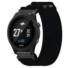 Per cinturino per orologio Garmin Forerunner 935 da 22 mm in nylon con chiusura a strappo (nero)