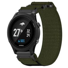 Per cinturino per orologio Garmin Forerunner 935 da 22 mm in nylon con chiusura a strappo (verde militare)