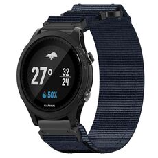 Per cinturino per orologio Garmin Forerunner 935 da 22 mm in nylon con chiusura a strappo (blu)