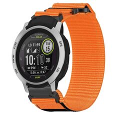 Per cinturino per orologio Garmin Instinct da 22 mm in nylon con chiusura a strappo (arancione)