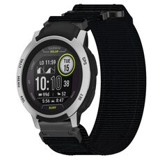 Per cinturino per orologio Garmin Instinct da 22 mm in nylon con chiusura a strappo (nero)
