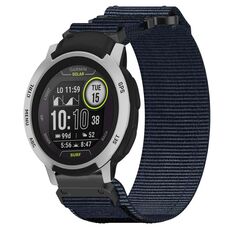 Per cinturino per orologio Garmin Instinct da 22 mm in nylon con chiusura a strappo (blu)
