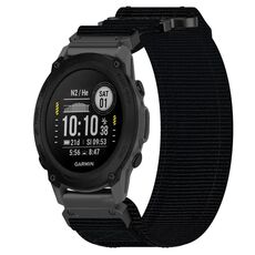 Per cinturino per orologio Garmin Descent G1 da 22 mm in nylon con chiusura a strappo (nero)