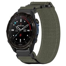 Per cinturino per orologio Garmin Descent Mk3i 51mm 26mm in nylon con chiusura a strappo (grigio)