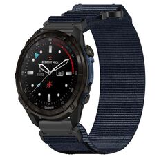 Per cinturino per orologio Garmin Descent Mk3i 51mm 26mm in nylon con chiusura a strappo (blu)