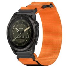 Per cinturino per orologio Garmin Tactix 7 AMOLED da 26 mm in nylon con chiusura a strappo (arancione)