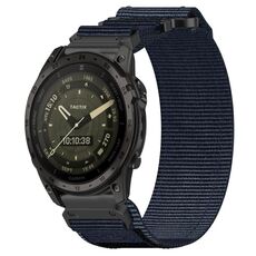Per cinturino per orologio Garmin Tactix 7 AMOLED da 26 mm in nylon con chiusura a strappo (blu)