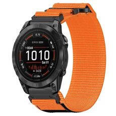 Per cinturino per orologio Garmin Epix Pro 51mm 26mm in nylon con chiusura a strappo (arancione)