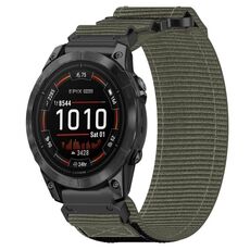 Per cinturino per orologio Garmin Epix Pro 51mm 26mm in nylon con chiusura a strappo (grigio)