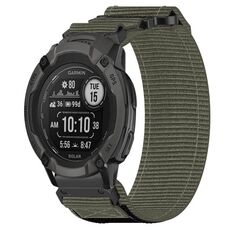 Per cinturino per orologio Garmin Instinct 2X Solar da 26 mm in nylon con chiusura a strappo (grigio)