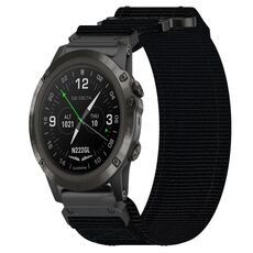 Per cinturino per orologio Garmin D2 Delta PX 26 mm in nylon con chiusura a strappo (nero)