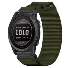 Per cinturino per orologio Garmin Tactix 7 Pro da 26 mm in nylon con chiusura a strappo (verde militare)