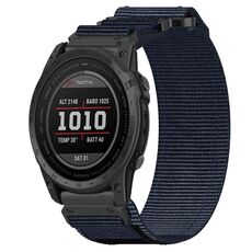 Per cinturino per orologio Garmin Tactix 7 Pro da 26 mm in nylon con chiusura a strappo (blu)