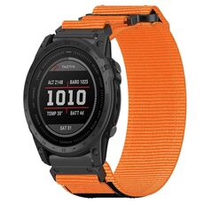 Per cinturino per orologio Garmin Tactix 7 da 26 mm in nylon con chiusura a strappo (arancione)