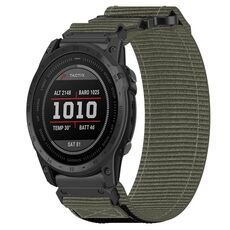 Per cinturino per orologio Garmin Tactix 7 da 26 mm in nylon con chiusura a strappo (grigio)